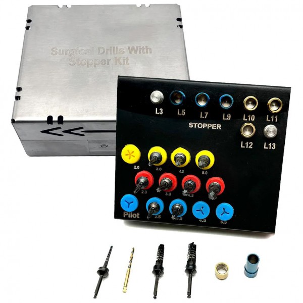 21個セット 歯科インプラント手術用ドリル(ストッパーキット付き) 21個セット 歯科インプラント手術用ドリル(ストッパーキット付き)