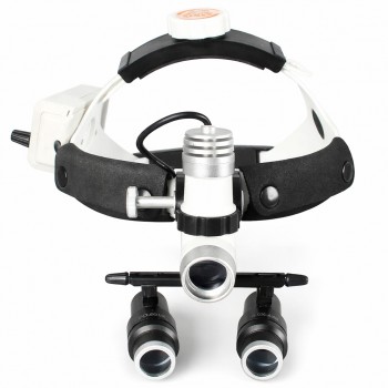 KWS 4X 歯科用双眼ルーペ + KWS KD-203AY-4 3W LED医療用ヘッドライト（電池2個付き）