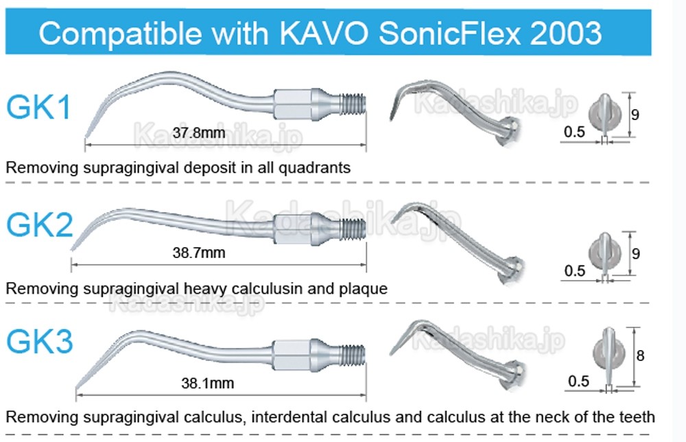 5本 Refine® エア スケーラー チップ GK1 GK2 GK3 GK4 GK5(KAVO SONICflexと互換性あり) 5本 Refine® エア スケーラー チップ GK1 GK2 GK3 GK4 GK5(KAVO SONICflexと互換性あり)