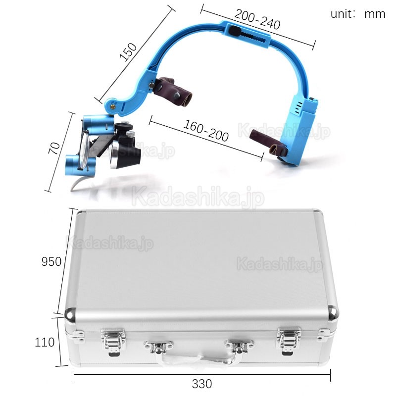 2.5/3.5X 歯科用ヘッドバンド拡大鏡(ルーペ)、5W LED ヘッドライト & 老眼メガネ付き 2.5/3.5X 歯科用ヘッドバンド拡大鏡(ルーペ)、5W LED ヘッドライト & 老眼メガネ付き