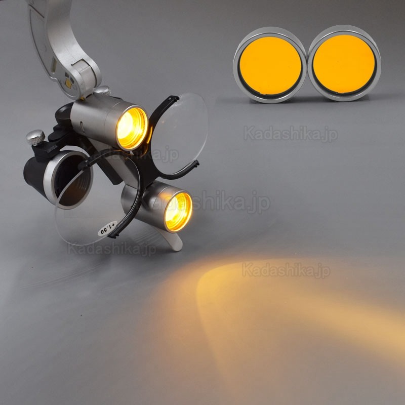 2.5/3.5X 歯科用ヘッドバンド拡大鏡(ルーペ)、5W LED ヘッドライト & 老眼メガネ付き 2.5/3.5X 歯科用ヘッドバンド拡大鏡(ルーペ)、5W LED ヘッドライト & 老眼メガネ付き